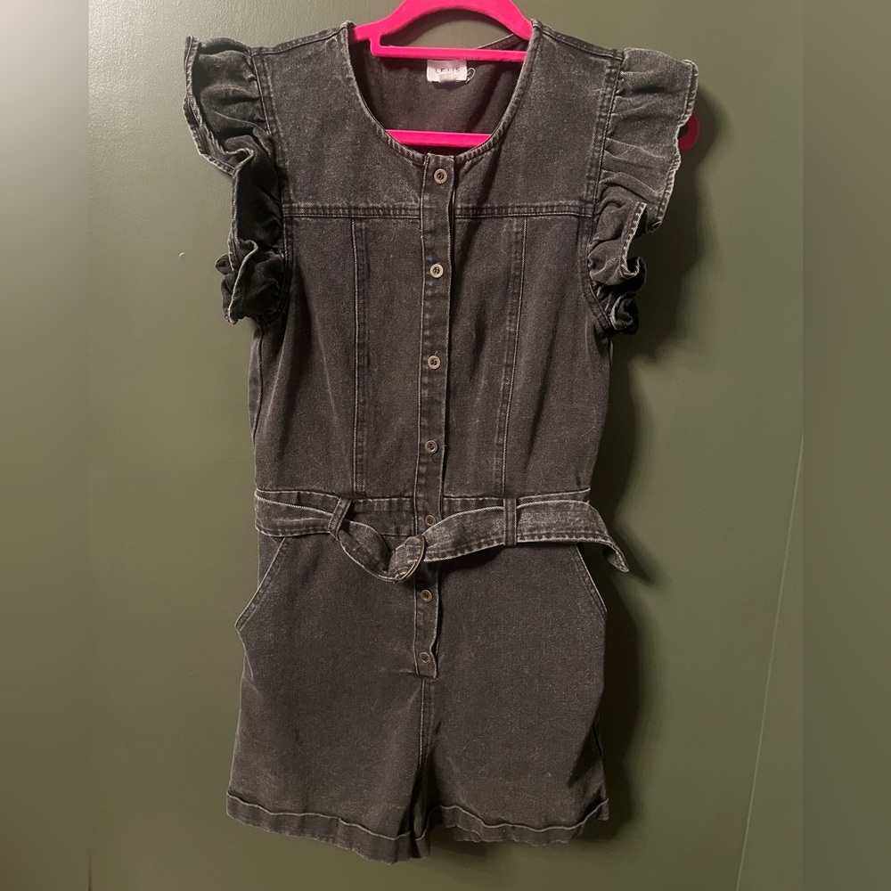 Le Lis Black Denim Romper